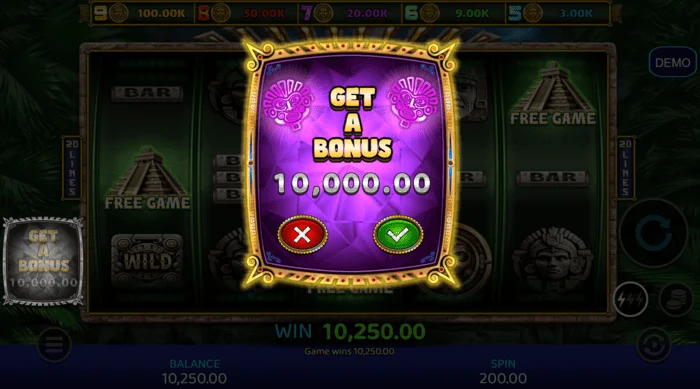 Mayan Madness - bonus buy screen